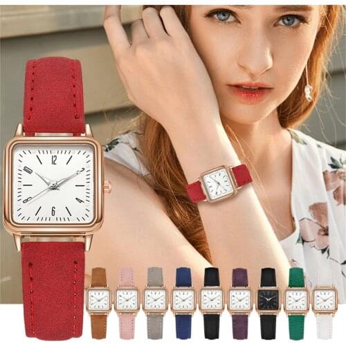 Women Quartz Watch Arabic Numerals Luminous Dial 2021 New Simple Leather Strap Watch for Women Simple Bracelet Watchwrist Gift