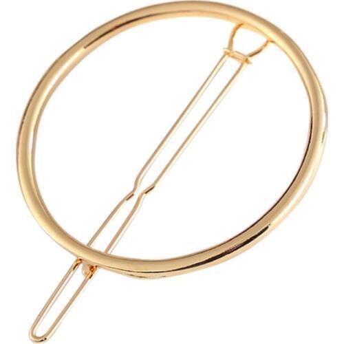1Pc Women Girls Metal Alloy Circle Hairgrip Barrette Round Shape Hair Clip Geometric Hollow Hoop Bobby Pin Ponytail Holder Clamp