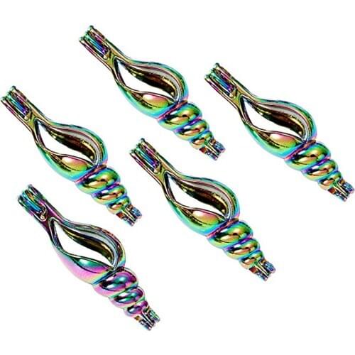 10 PCS Conch Shape Rainbow Colorful Pearl Oysters Bead Cage for Jewelry Making/Essential Oil Scent Diffuser Locket Pendants