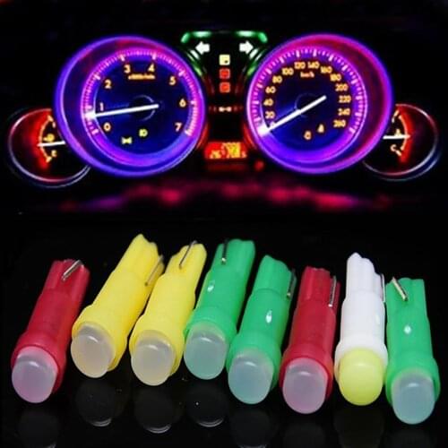 1000pcs/Lot T5 Led 1 SMD COB DC 12V Light Ceramic Dashboard Gauge Instrument Ceramic Car Auto Side Wedge Light Interior Lamp