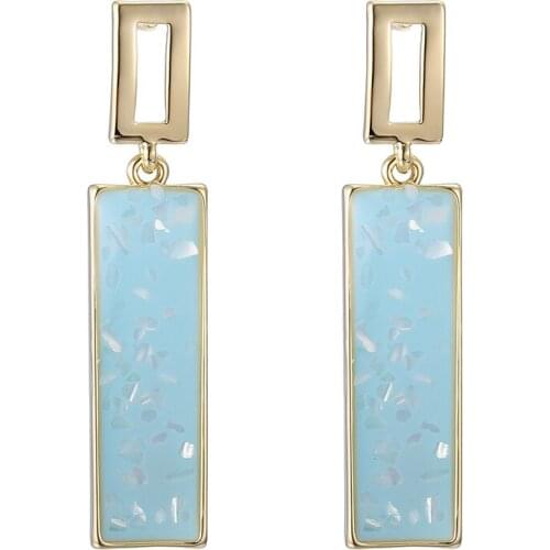 ONYSS 2021 Trend Earrings Luxury Acrylic Sheet Shape Fashion Steel statement 14K Gold Plated Jewelry Drop Earrings for Women