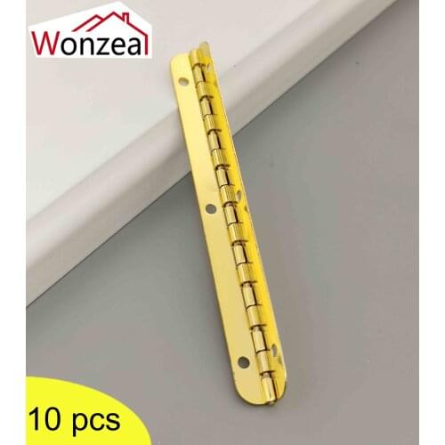 10pcs/Lot Golden Metal Hinges 100m*9mm Mini Long Gold Hinge Furniture Hardware Cabinet Jewelry Box Wooden Case Antique Vintage