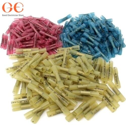 30Pcs Assorted Crimp Terminals Electrical Heat Shrink Wire Connectors Red Blue Yellow wire connector terminals terminator