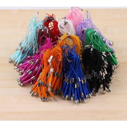 50pcs color mobile phone lanyard U disk pendant mobile phone chain key ring ornament DIY accessories