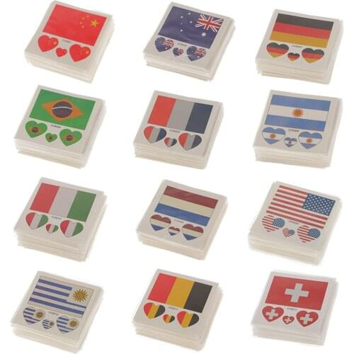 50 Pack Flag Stickers Euro Cup Football European Championship Cheer #B