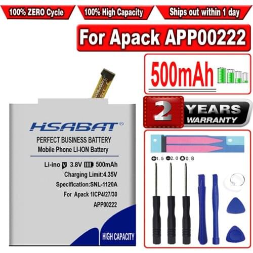 HSABAT 500mAh APP00222 Battery for Apack 1ICP4/27/30