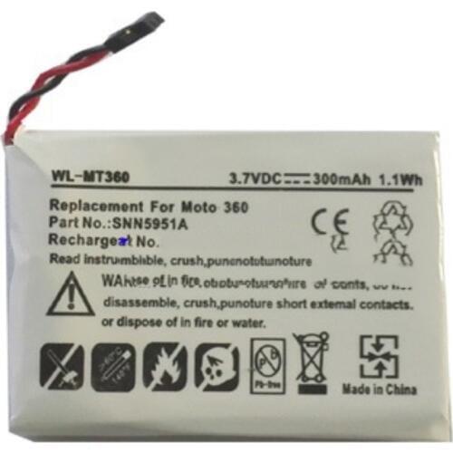 ZycBeautiful 300mAh Battery for Motorola Moto 360 Smartwatch WX30 SNN5951A Battery
