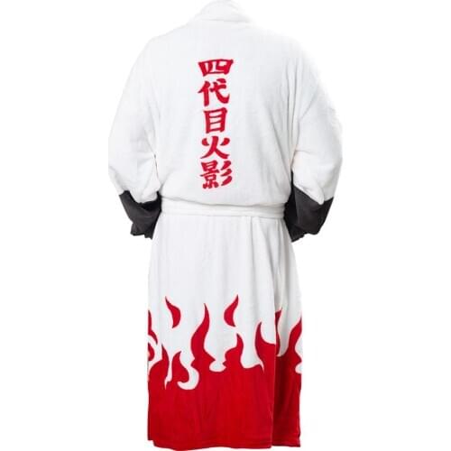 Anime Thermal Flannel Bathrobe Hokage Cosplay Costume Robe Uzumaki cloak Winter Thick Dress Gown Adult Xmas Gift