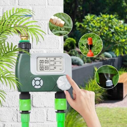 With 2 Outlet Battery Operated Automatic Garden Water Timers Irrigation Controller Digital Hose ​Faucet Timer Programmable