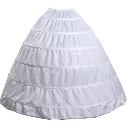 Ball Gown Wedding Accessories Bridal Crinolines Underskirt Bustle White 6 Hoops Petticoat