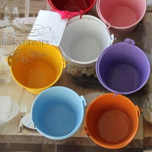 FREE SHIPPING 24PCS! Great Party Supplies Mini Tin Pails Favor Candy Boxes Mini Pails Wedding Favors,Party Gifts, Baby Shower