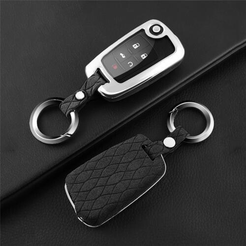 Faux Fur car key case keyring For Chevrolet Lacrosse Camaro Cruze Equinox Impala GMC Terrain smart holder cover car accessories