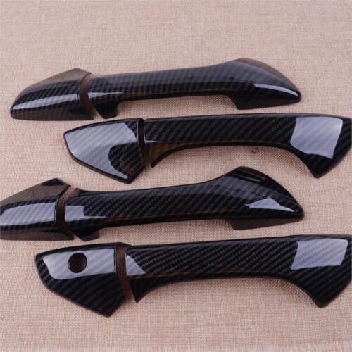 CITALL 8pcs Carbon Fiber Texture Side Door Handle Cover Trim Protector Bezel fit for Honda Accord Coupe 2008 2009 2010 2011 2012