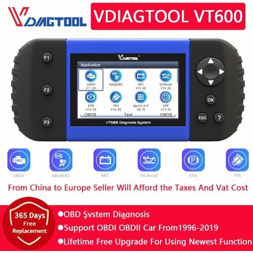 VDIAGTOOL Car Diagnostic VT600 OBD2 Scanner Tool Engine ABS Coding OBD2 PK NT650 CRP123 129E Thinkdiag for audi for renault