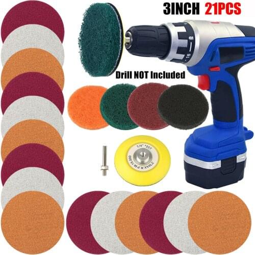 For Drill Headlights Polishing Kit Tail Lights 21pcs 3Inch Auto Car Directional Lights Fog Lights