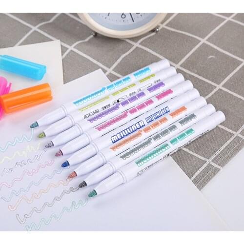 Marker Double-line Contour Pen Colorful Flash Graffiti Poster Fluorescent Marker Pen Creative Multi-function Hand Account Marker