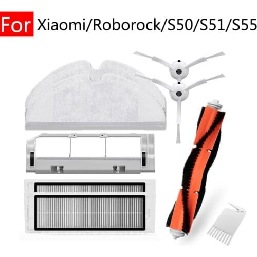 For Xiaomi Mijia Mi Xiaowa Roborock S50 S51 S55 Sweeping Vacuum Cleaner Filter Main Side Brush Cover Rag Home Accessories Parts