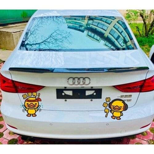 Use For Audi A3 S3 Sedan 2014--2020 Year Spoiler Sport ABS Plastic Carbon Fiber Look Rear Trunk Wing Car Body Kit Accessories