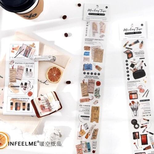 Kawaii PET strip packaging tape Good Life List Series Washi Masking Stickers Scrapbooking Stationery Decorative Long Strip Tape