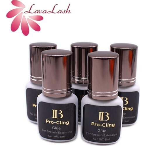 5 Bottles IB Pro-Cling Glue For Eyelash Extension 3s Dry Lash Eyelash Glue Korea Original Dark Gray Cap False 5ml Makeup Shop