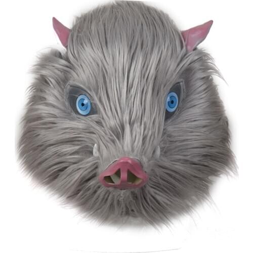 Demon Slayer Kimetsu no Yaiba Cosplay Hashibira Inosuke Mask Wild Boar Mask Latex Adult Halloween Masks Costume Prop