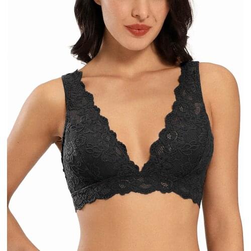 Dotvol Lace Women Bra Sexy Bralette Top Plunge Fashion Halter Cami Seamless Wireless Brassiere Intimate Underwear Lingerie Femme