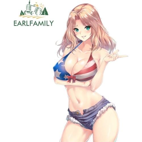 EARLFAMILY 13cm Girl and Panzer Kei Sexy Girl Anime JDM Vinyl Sticker for Window Bike Custom printing Graphics Car Sticker