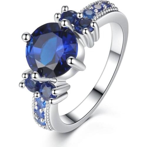 New Arrival White Gold copper Color AAA+ Cubic Zirconia Rings for Women Promise Bands wedding Jewelry