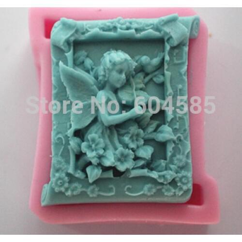 NEW Violin Angel soap fondant cake molds soap chocolate mould FM328