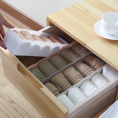 5 Grids Drawer Organizer Underwear Clothes Storage Organizer Box Closet Case Ties Socks Shorts Bra Desk Home Bedroom Organizer