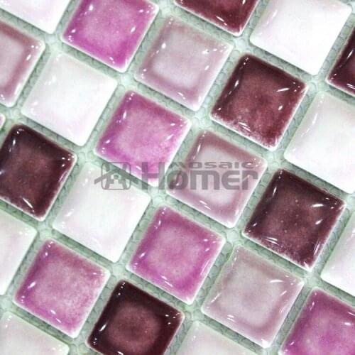 Mixed purple glazed ceramic mosaic tiles for bathroom shower wall tiles purple ceramic dining room wall tiles