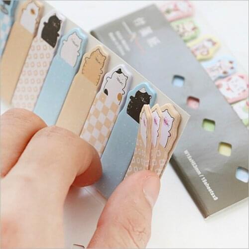 1Pcs Office Decoration Cute Funny Joy Cat Style Sticker Bookmark paper Memo Marker Point Flags Sticky Notes Writing label