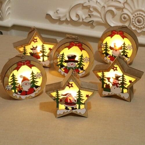 Led Light Table Lamps Christmas Tree Decorations For Home Christmas Tree Hanging Ornaments Navidad New Year Xmas Kids Gift