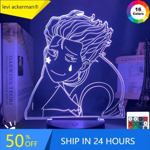 ILight Gift Store Anime Led Light Hisoka Meme for Kids Bedroom Decor Nightlight HXH Gift Hunter X Hunter Table Lamp Hisoka Morow