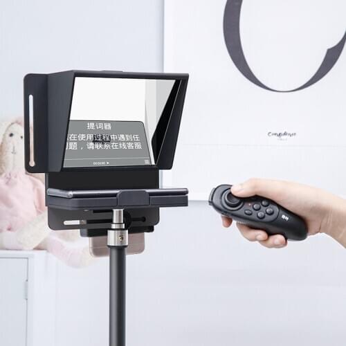 Teleprompter Q2 Mini 12 inch Portable Inscriber Smartphone Tablet Artifact Video for Mobile DSLR Camera Live Broadcast Recording