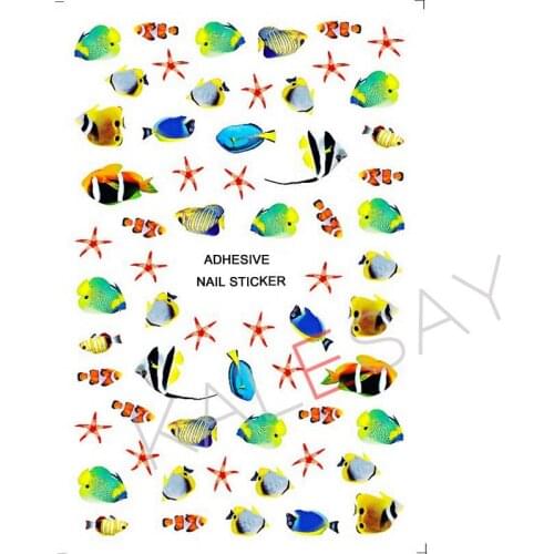 Deep Ocean Nails Art Stickers Decorations Nail Manicure Design Tropical Fish Nail Stickers DIY Decals Self Adhesive 3D Nail Tips