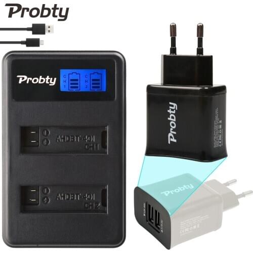 PROBTY New AHDBT-401 AHDBT 401 AHDBT401 LCD Camera Charger + 2 Port USB Plug for Gopro Hero4 go pro 4 HD Camera P0019279