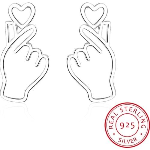 Fashion Cute Hollow Love Heart Earrings For Women 925 Sterling Silver Earrings boucle d'oreille S-E625