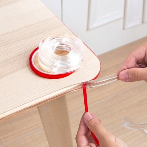 1M Thicken children Transparent Furniture Guard Corner Protectors with Double-Sided Tape for Cabinets, Tables, Drawers