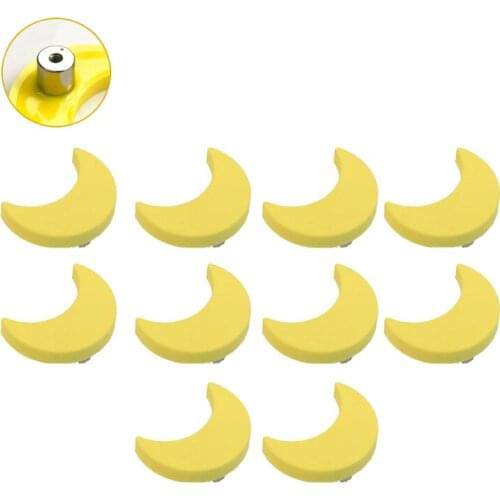 10Pcs Cartoon Rubber Door Handles Cute Children room Kitchen Yellow Moon Cabinet Knobs and Handles Furniture Handle Drawer Pulls
