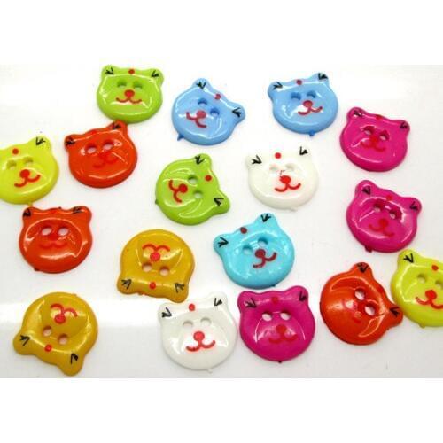100Pcs Mixed Tiger Acrylic Sewing Buttons For Cloth Flatback Cabochon Scrapbooking Crafts Knopf Bouton Decor Diy Accessories