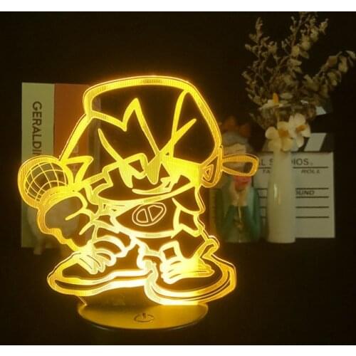 Anime 3D LED Neon Lamp Friday Night Funkin Night Running Light for Gaming Room Decor USB Acrylic Nightlight Bluetooth Speaker
