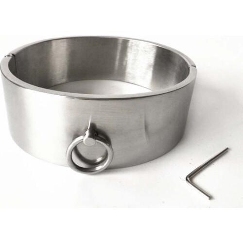 4cm High Stainless Steel Neck Bondage Collar Slave Restraints Torture Bdsm Collar Adult Games Sex Toys For Couples