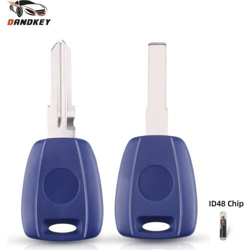 Dandkey ID48/T5 Chip For Fiat Key Case Replacement SIP22/GT15R Blank Shell Fit For Fiat 500 Ducato Transponder Uncut Blade