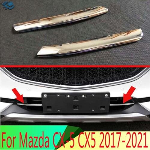For Mazda CX-5 CX5 2017 2018 ABS Chrome Front Grille Accent Cover Lower Mesh Trim Molding Styling Bezel Garnish