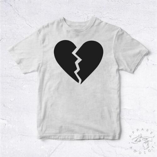 Tee Shirt Broken Heart Sad Cute Love Dispute Saw Joke Original Cool Realistic-C865