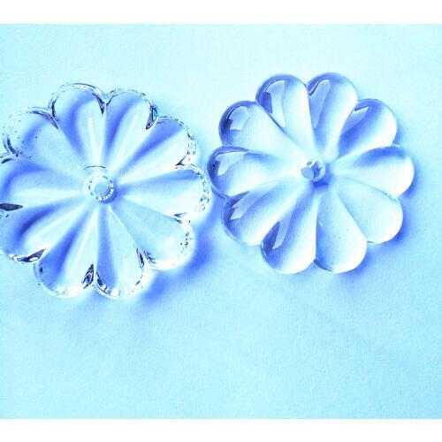 50pcs/lot , 48mm flower shape crystal glass beads chandelier parts lovely pendants decor birthday cake tree clear stones