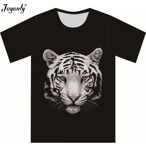 Joyonly 2018 new fashion summer boys/girls t shirt lovely white tiger head brand clothing comfortable children t-shirt tshirt