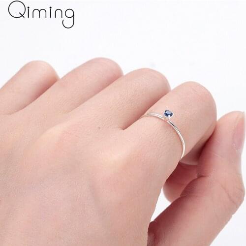 Tiny Dark Blue Stone Simple Rings For Women Boho Vintage fashion Minimalism Brand Jewelry Fashion Knuckle Female Ring Gift