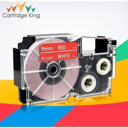 Printer Ribbon XR-9ARD White on Red 9mm Tape Compatible for Casio KL60 KL100 KL120 KL750 KL780 KL820 KL7000 KL-7200 LabelMaker